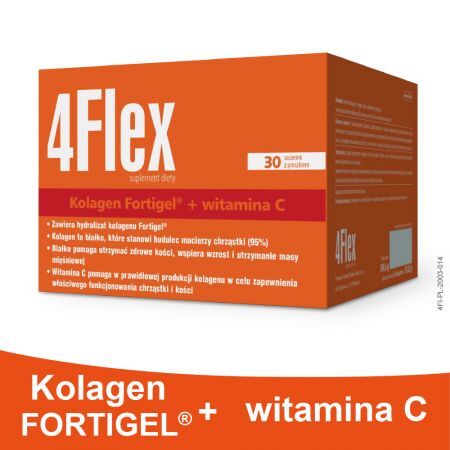 4 Flex kolagen na stawy z witaminą C, 30 saszetek