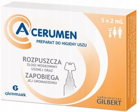 A-Cerumen, preparat do higieny uszu, 5 ampułek x 2 ml