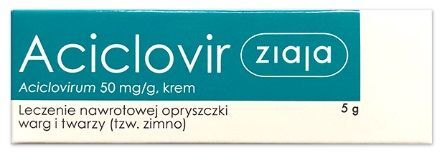 Aciclovir Ziaja 50 mg/ g, krem, 5 g
