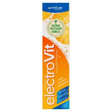 Activlab ElectroVit, elektrolity i witaminy o smaku pomarańczy, 20 tabletek musujących