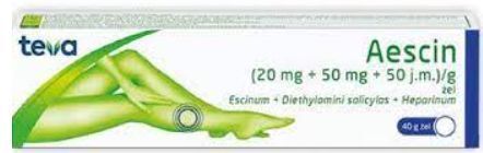 Aescin (20 mg + 50 mg + 50 j.m.)/ g, żel z heparyną, 40 g