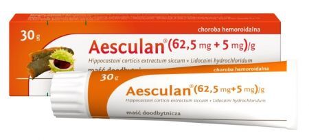Aesculan (62,5 mg/ 5mg)/ g, maść doodbytnicza, 30 g