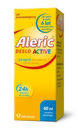 Aleric Deslo Active 0,5 mg/ ml, roztwór doustny, dla dzieci w wieku 6 lat i starszych oraz osób dorosłych, 60 ml
