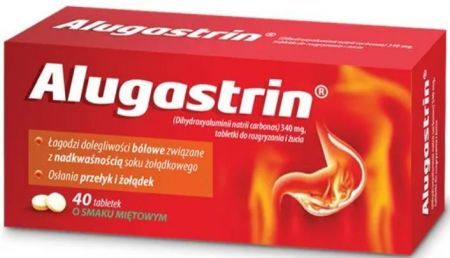 Alugastrin 340 mg, 40 tabletek do rozgryzania i żucia