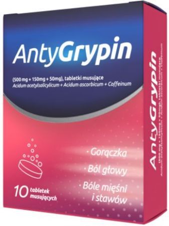 AntyGrypin Dzień 500 mg + 150 mg + 50 mg, 10 tabletek musujących