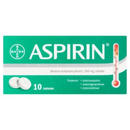 Aspirin 500 mg, 10 tabletek