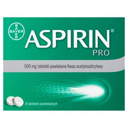 Aspirin Pro 500 mg, 8 tabletek powlekanych