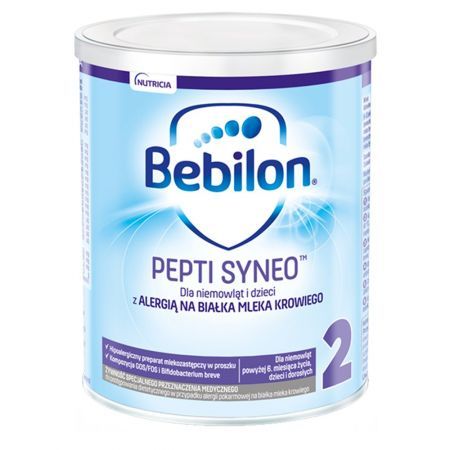 Bebilon Pepti Syneo 2, mleko modyfikowane dla niemowląt z alergią na białka mleka krowiego, od 6 miesiąca, 400 g