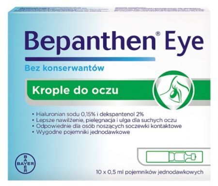 Bepanthen eye, krople do oczu, 10 ampułek x 0,5 ml