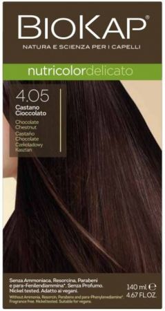 Biokap Nutricolor Delicato, farba do włosów, 4.05 kolor czekoladowy kasztan, 140ml
