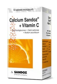 Calcium Sandoz + Vitamin C, 10 tabletek musujących