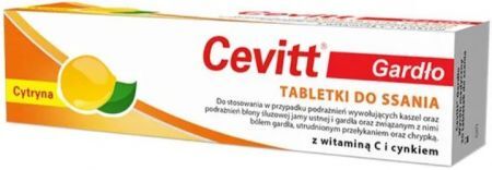 Cevitt Gardło, smak cytrynowy, 20 pastylek do ssania