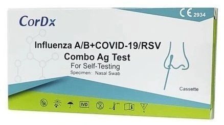 CorDx Test na grypę antygenowy A/B + Covid-19/RSV Combo, 1 sztuka