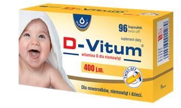 D-Vitum 400 j.m, witamina D od 1 dnia życia, 96 kapsułek twist-off