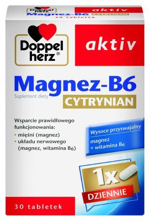 Doppelherz aktiv Magnez-B6 Cytrynian, 30 tabletek