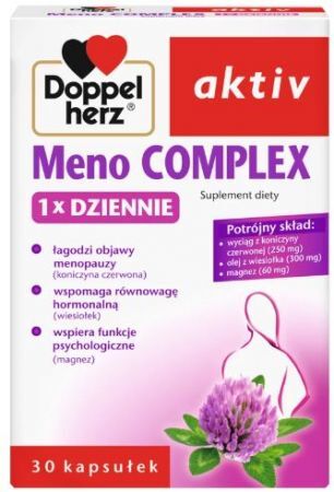 Doppelherz aktiv Meno Complex, łagodzenie objawów menopauzy, 30 kapsułek