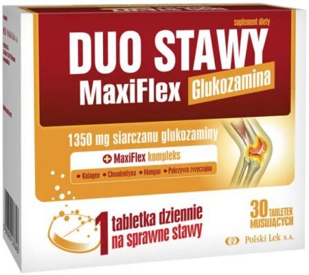 Duo Stawy MaxiFlex Glukozamina, 30 tabletek musujących