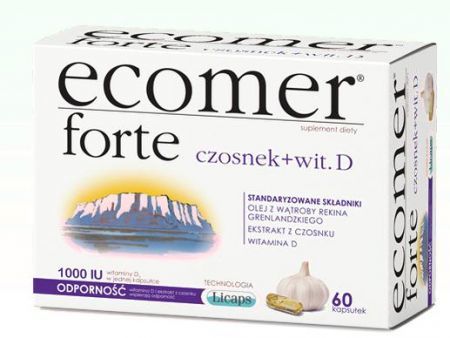 Ecomer Forte Czosnek + Wit. D3, wsparcie odporności, 60 kapsułek