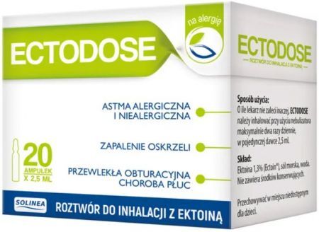 Ectodose, roztwór do inhalacji z ektoiną, 2,5 ml x 20 ampułek