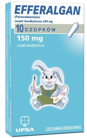 Efferalgan 150 mg, 10 czopków doodbytniczych