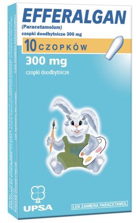 Efferalgan 300 mg, 10 czopków doodbytniczych