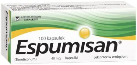 Espumisan 40 mg, lek bez recepty na wzdęcia, 100 kapsułek