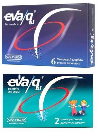 Eva/qu, czopki przeciw zaparciom, 6 czopków + GRATIS