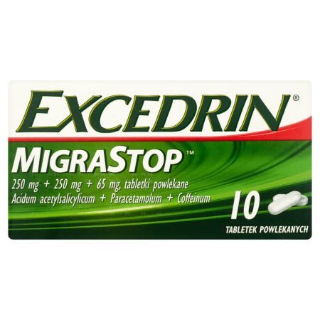 Excedrin MigraStop 250 mg + 250 mg + 65 mg, 10 tabletek powlekanych