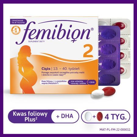 Femibion 2 Ciąża, 28 tabletek powlekanych + 28 kapsułek miękkich