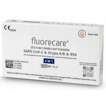 Fluorecare Test na grypę antygenowy A/B + Covid-19/RSV Combo 4w1, 1 sztuka