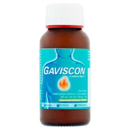 Gaviscon o smaku mięty (500 mg + 267 mg + 160 mg)/ 10 ml, zawiesina doustna, 150 ml
