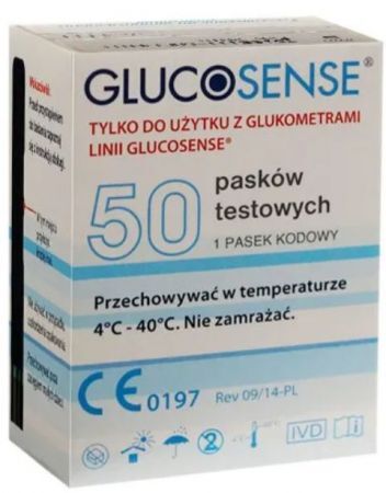 Glucosense, paski testowe do glukometru, 50 sztuk