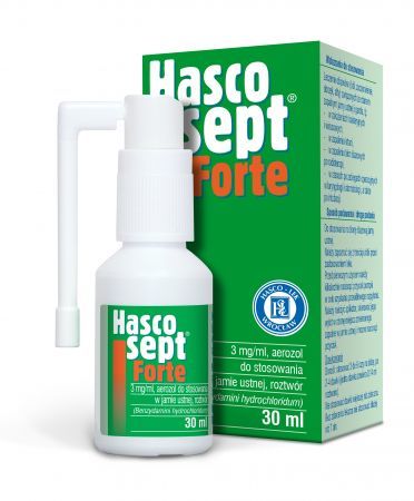 Hascosept Forte 3 mg/ ml, aerozol do stosowania w jamie ustnej, roztwór, 30 ml