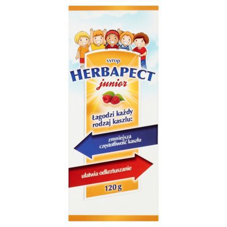 Herbapect Junior, syrop o smaku malinowym, 120 g