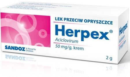 Herpex 50 mg/ g, krem, na opryszczkę, 2 g
