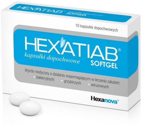 Hexatiab Softgel, 10 kapsułek dopochwowych