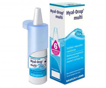 Hyal-Drop Multi, nawilżające krople do oczu, 10 ml