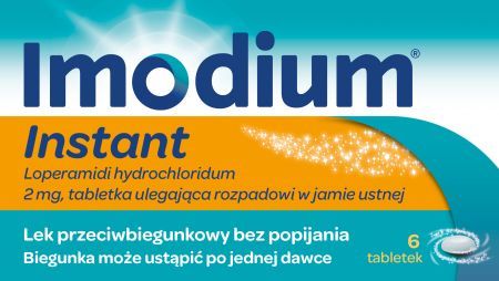 Imodium Instant 2 mg, na biegunkę, 6 tabletek ulegających rozpadowi w jamie ustnej