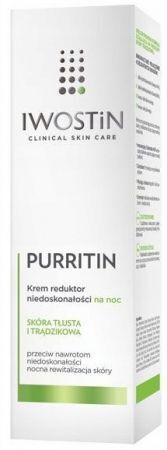 Iwostin Purritin, krem reduktor niedoskonałości na noc, 40 ml