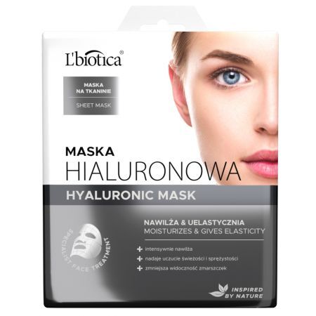 L'biotica maska hialuronowa na tkaninie, nawilża i uelastycznia, 1 sztuka