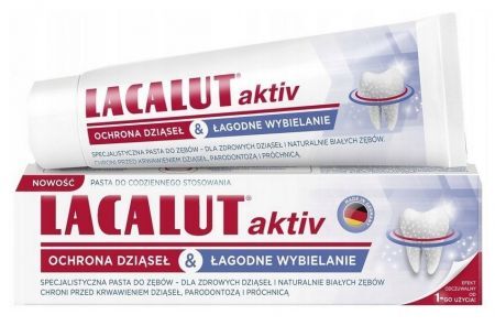 Lacalut Aktiv Ochrona Dziąseł i Łagodne Wybielanie, pasta do zębów, 75 ml