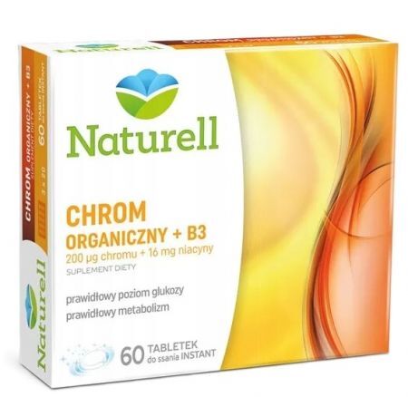 Naturell Chrom organiczny + B3, 60 tabletek do ssania instant