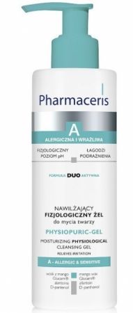 Pharmaceris A Physiopuric, nawilżający żel fizjologiczny do mycia twarzy, skóra alergiczna i wrażliwa, 190 ml