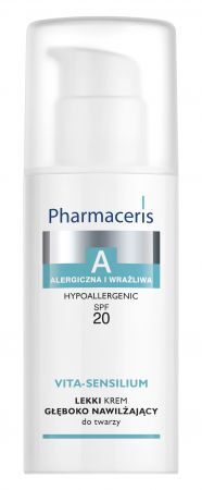 Pharmaceris A Vita Sensilium, lekki krem głęboko nawilżający do twarzy, skóra alergiczna i wrażliwa SPF20, 50 ml
