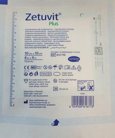 Zetuvit Plus superchłonny kompres z superabsorbentem , 10 x 10cm, 1 sztuka